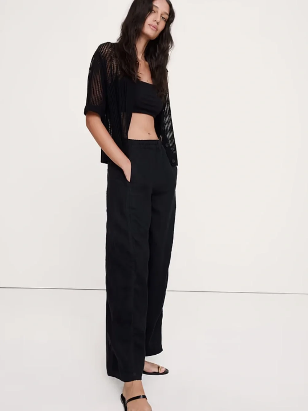 Banana Republic Mid-Rise Relaxed Painter Pull-On Pant in Linen